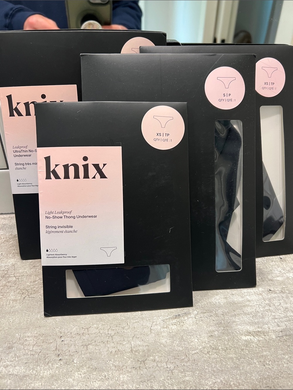 knix Black No-Show Leakproof Thong Pack